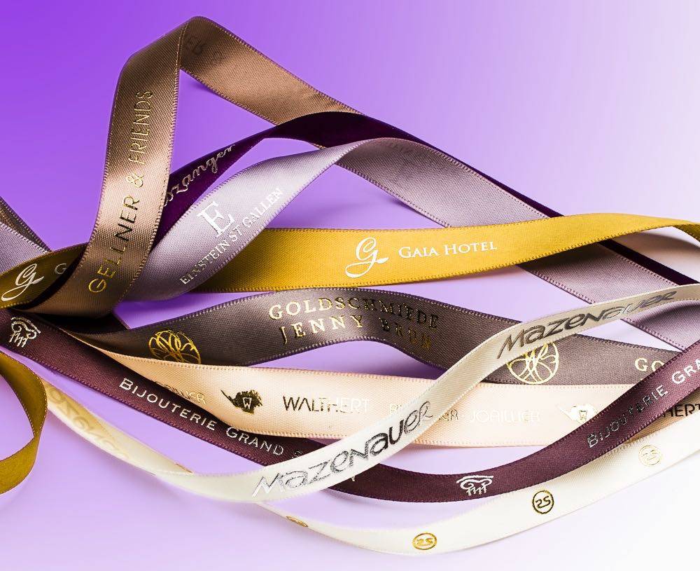 Satinband mit Logo