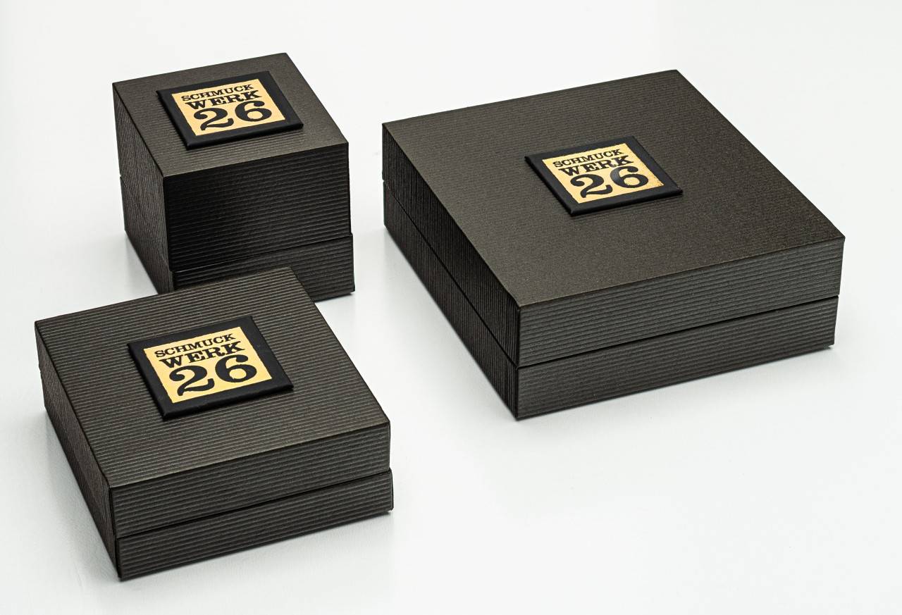 Personalized jewelry boxes, black paper