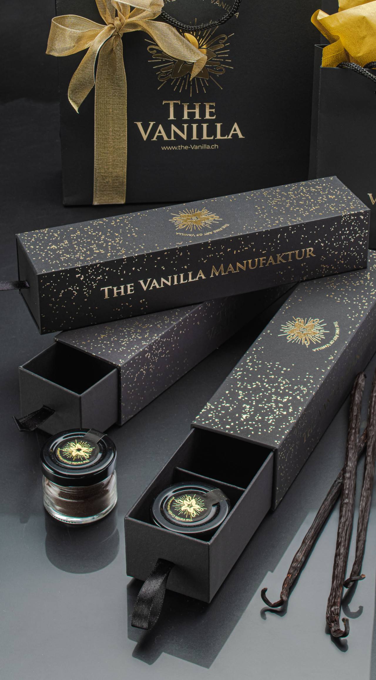 Gift packaging with logo, tin, glass, delicacy