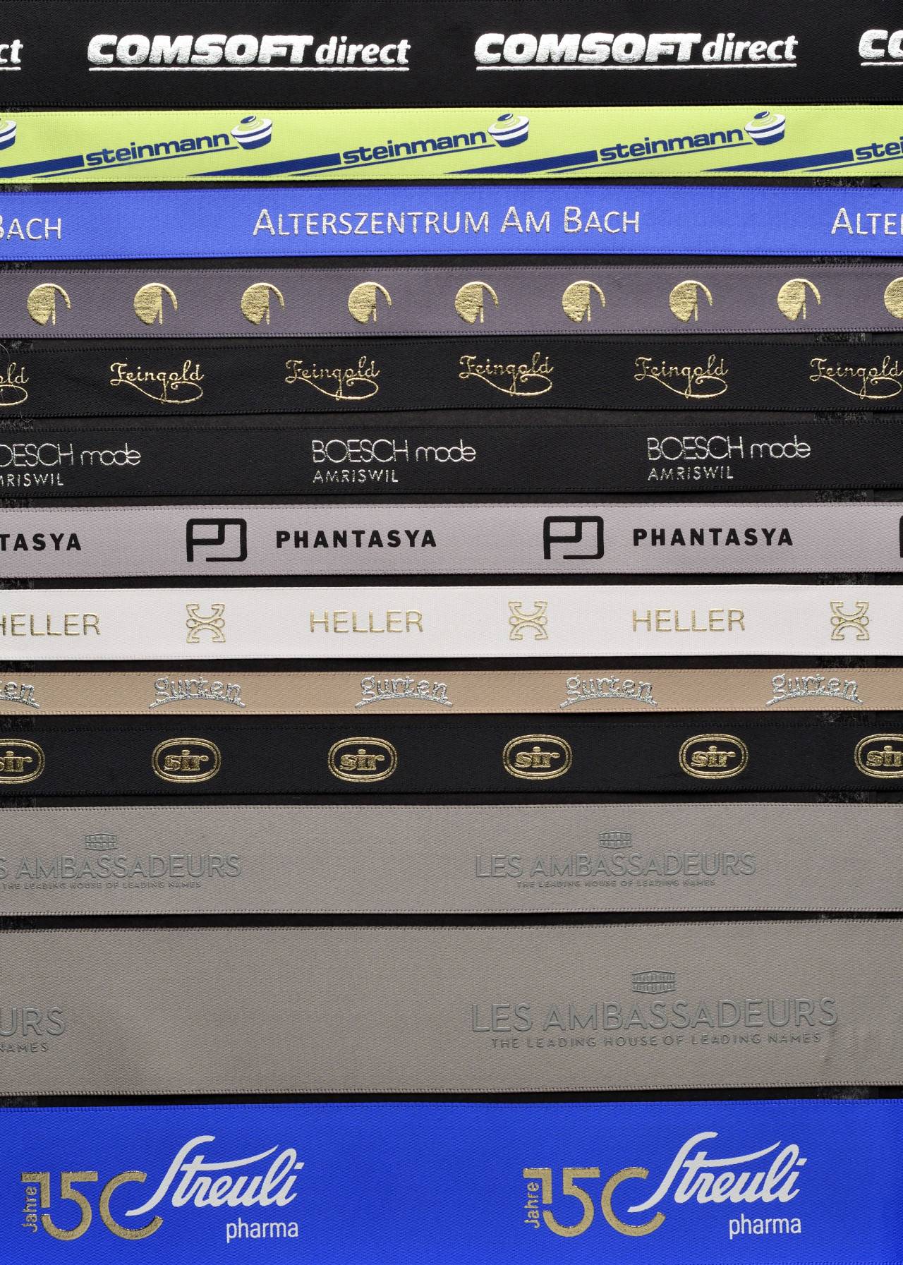 hochwertiges Geschenkband mit Logo