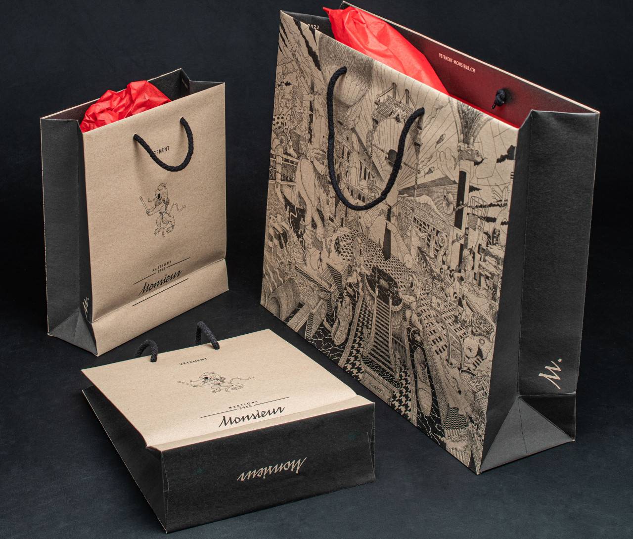 Sac en papier haut de gamme pour la mode