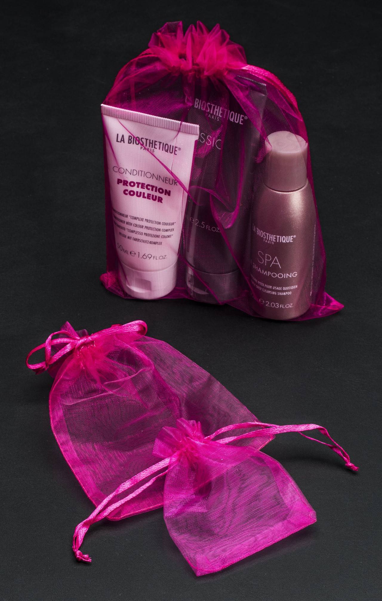 Sachet d'organza rose