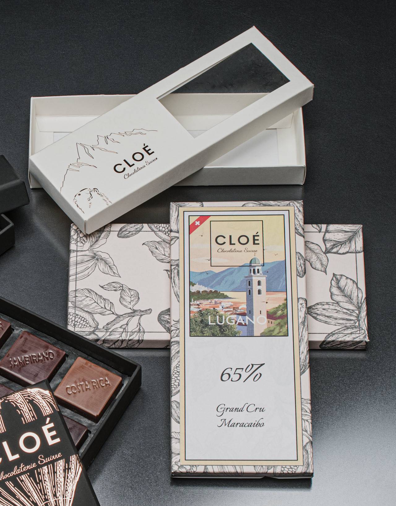 Chocolate packaging with logo