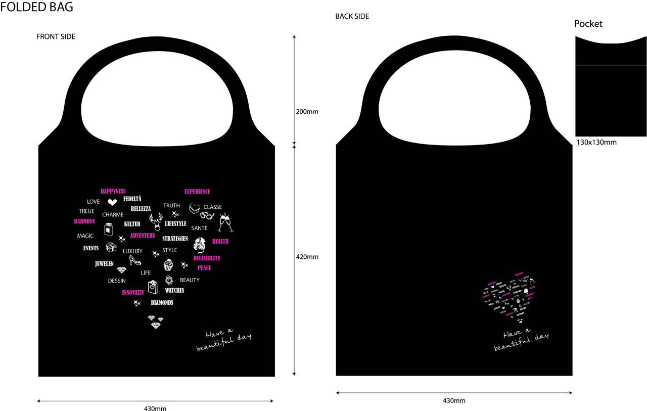 Le sac plié Heart pour des cadeaux publicitaires élégants 