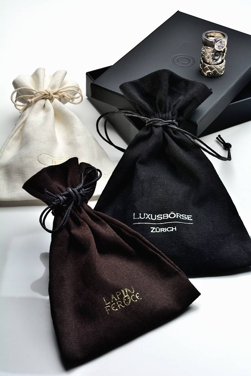 sachet en coton avec logo